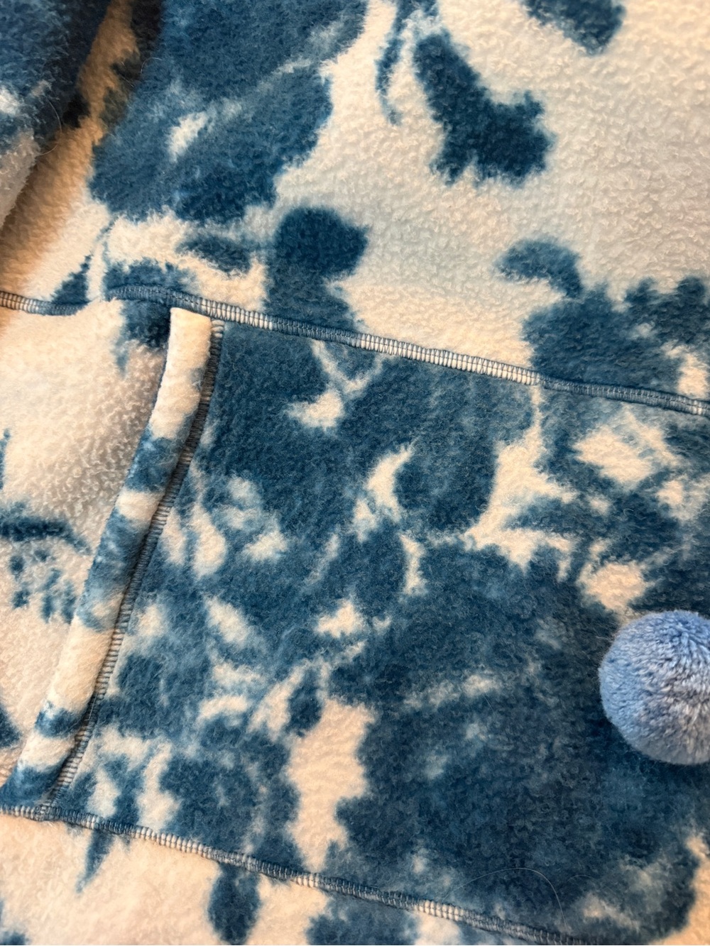 Free People Blue Floral Hooded Fleece Pullover - Picture 3 of 3